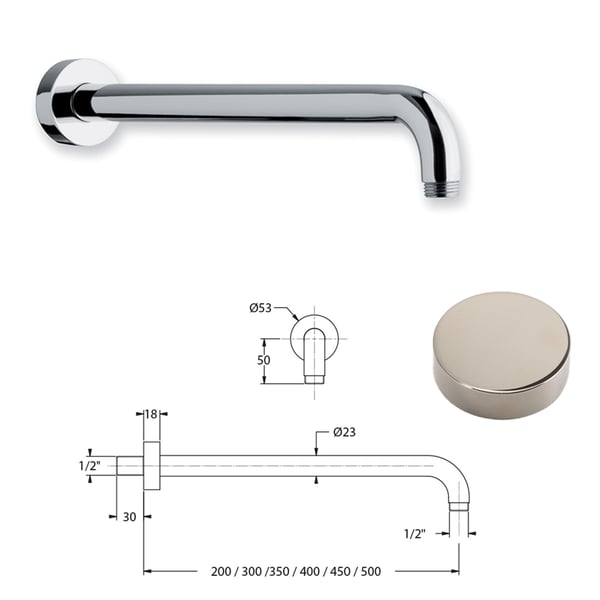 Σετ εντοιχισμού ντους Artist Nickel Matt